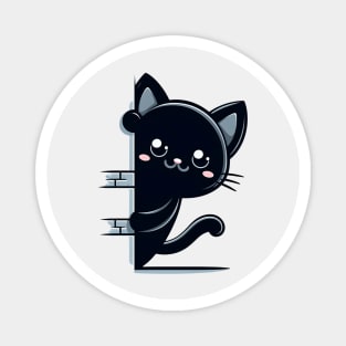 Sneaky Peek Kitty Graphic Magnet